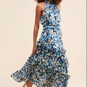 Elliatt - Halter Neck, Flowy, Iridescent Maxi Dress